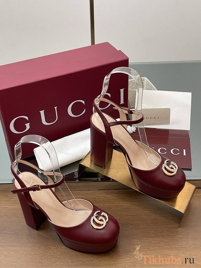 Gucci Platform Pump Double G Red 10cm - 1