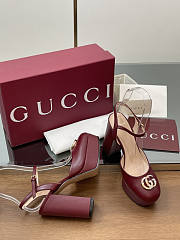 Gucci Platform Pump Double G Red 10cm - 5