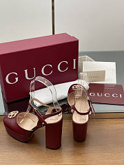 Gucci Platform Pump Double G Red 10cm - 4