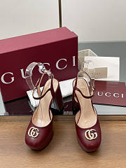 Gucci Platform Pump Double G Red 10cm - 3