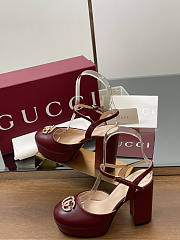 Gucci Platform Pump Double G Red 10cm - 2