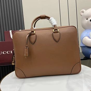 Gucci GG Emblem Briefcase Brown 40x30x6cm