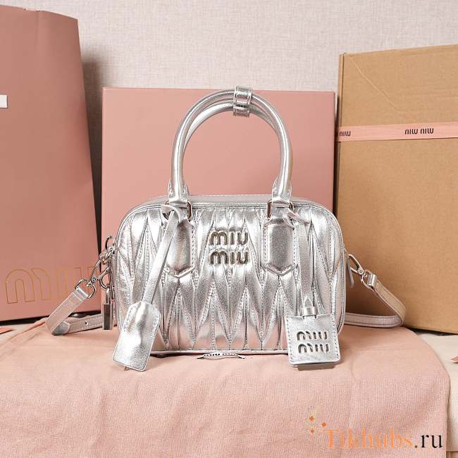 Miu Miu Arcadie Bag Silver 19x13x6cm - 1