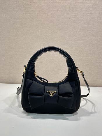 Prada Re-Nylon Nappa Leather Black Bag 22x13x7cm