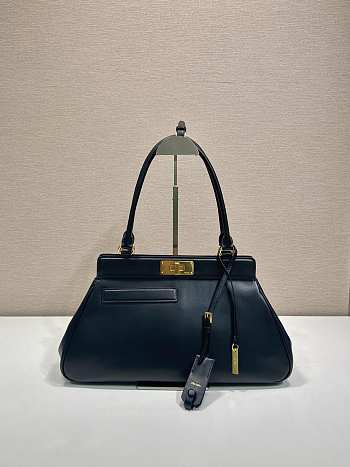 Prada Medium Leather Tote Bag Black 38x21x8cm