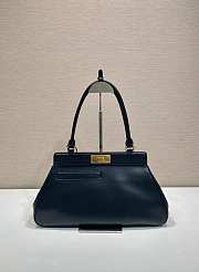 Prada Medium Leather Tote Bag Black 38x21x8cm - 2