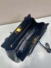 Prada Medium Leather Tote Bag Black 38x21x8cm - 3