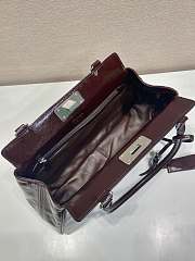 Prada Medium Leather Tote Bag Red Wine 38x21x8cm - 5