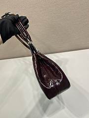 Prada Medium Leather Tote Bag Red Wine 38x21x8cm - 4