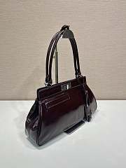 Prada Medium Leather Tote Bag Red Wine 38x21x8cm - 2