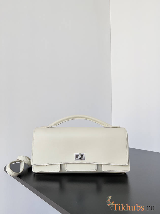 Balenciaga Bel Air Small Shoulder Bag White Silver 26.9x14x5.3cm - 1