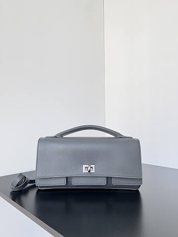 Balenciaga Bel Air Small Shoulder Bag Grey Silver 26.9x14x5.3cm
