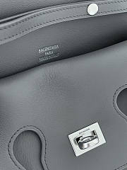 Balenciaga Bel Air Small Shoulder Bag Grey Silver 26.9x14x5.3cm - 3