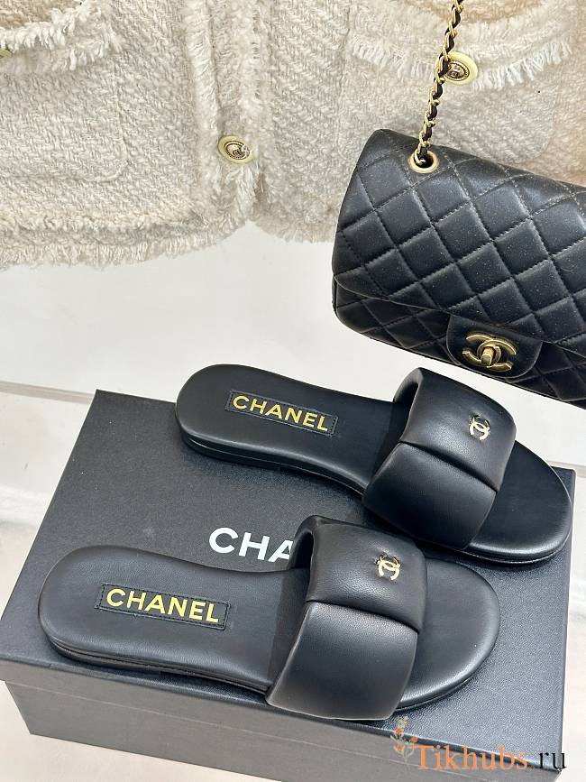 Chanel Black Slides 25 - 1