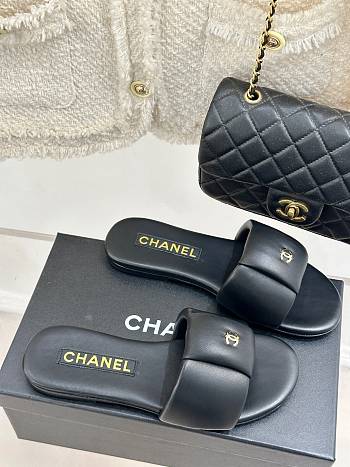 Chanel Black Slides 25