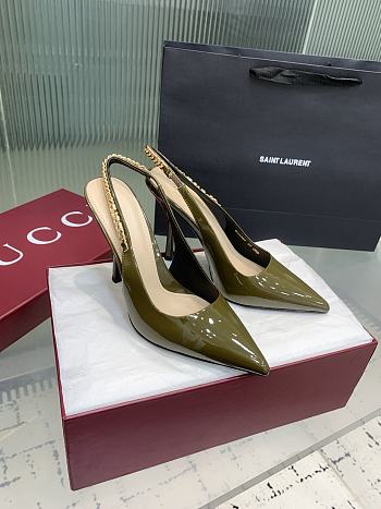 Gucci Signoria Slingback Pump Dark Green 10.5cm