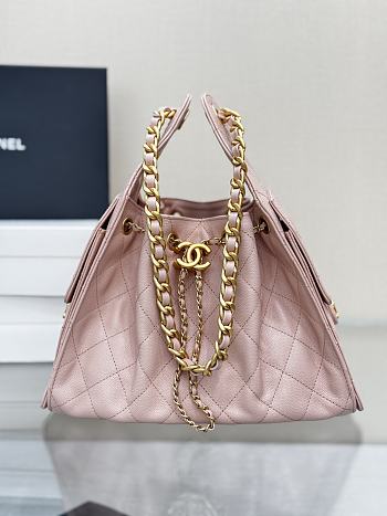 Chanel 25 Small Handbag Pink Calfskin Gold 30x26x14cm