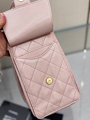 Chanel 25 Small Handbag Pink Calfskin Gold 30x26x14cm - 6