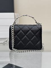 Chanel Mini Chain Top Handle Black Caviar 9.5x12.5x3.5cm - 3