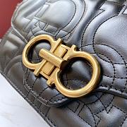 Ferragamo Quilted Gancini Large Flap Bag Black 25x16x9cm - 2