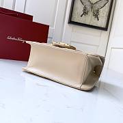 Ferragamo Quilted Gancini Large Flap Bag Beige 25x16x9cm - 5