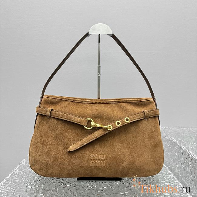 Miu Miu Aventure Suede Bag Brown 40x24x7cm - 1