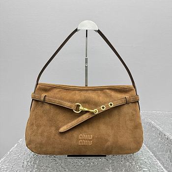 Miu Miu Aventure Suede Bag Brown 40x24x7cm