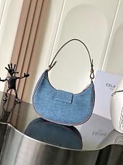 Celine Ava Triomphe Bag Denim Blue 23x13.5x6cm - 4