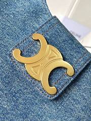 Celine Ava Triomphe Bag Denim Blue 23x13.5x6cm - 2