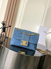 Celine Teen Victoire Bag Blue Denim 23.5x14x8cm - 1