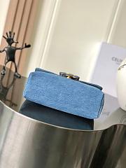 Celine Teen Victoire Bag Blue Denim 23.5x14x8cm - 5