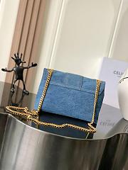 Celine Teen Victoire Bag Blue Denim 23.5x14x8cm - 4
