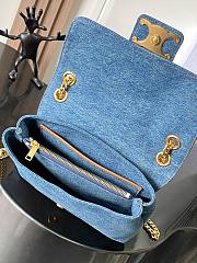Celine Teen Victoire Bag Blue Denim 23.5x14x8cm - 3
