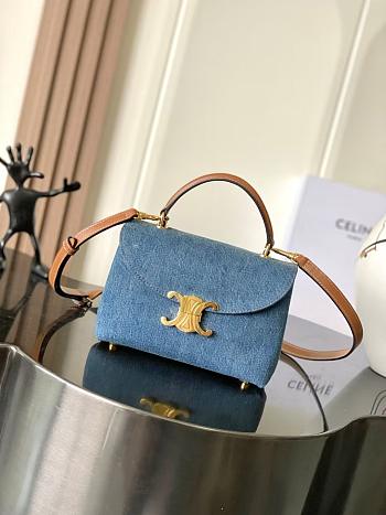 Celine Teen Nino Bag Blue Denim 20.5x13x8cm
