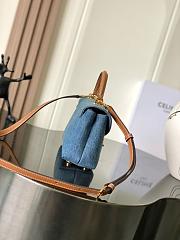 Celine Teen Nino Bag Blue Denim 20.5x13x8cm - 6