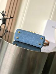 Celine Teen Nino Bag Blue Denim 20.5x13x8cm - 5