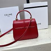 Celine Mini 16 Satinated Calfskin Red 18.5x15.5x9cm - 5