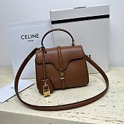 Celine Mini 16 Satinated Calfskin Brown 18.5x15.5x9cm - 1
