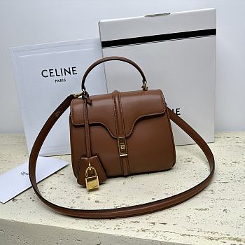 Celine Mini 16 Satinated Calfskin Brown 18.5x15.5x9cm