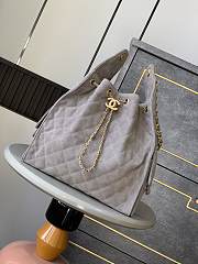 Chanel 25C Hobo Bag Suede Grey 40x30x15cm - 1