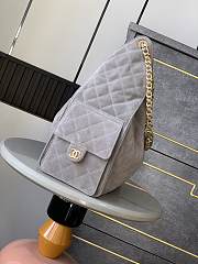Chanel 25C Hobo Bag Suede Grey 40x30x15cm - 3