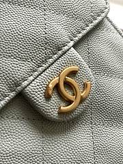 Chanel 25 Small Handbag Light Green Calfskin Gold 30x26x14cm - 4