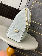 Chanel 25 Small Handbag Light Green Calfskin Gold 30x26x14cm - 3