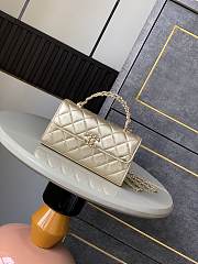 Chanel Flap Chain Bag Gold With Handle 18x10x4.5cm - 1