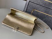 Chanel Flap Chain Bag Gold With Handle 18x10x4.5cm - 4