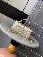 Chanel Flap Chain Bag Gold With Handle 18x10x4.5cm - 2