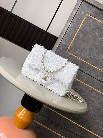 Chanel Flap Bag White Sequins 20cm