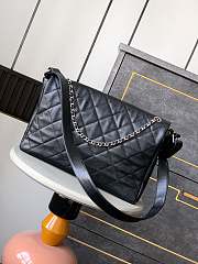 Chanel Large Flap Bag Black Caviar Silver 43cm - 4