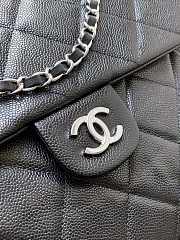 Chanel Large Flap Bag Black Caviar Silver 43cm - 2