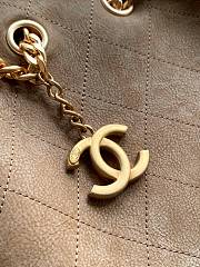 Chanel Bucket Bag Brown Suede Calfskin 27x20x14cm - 3